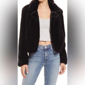 Blank NYC Uptown cropped faux fur jacket, sz. M